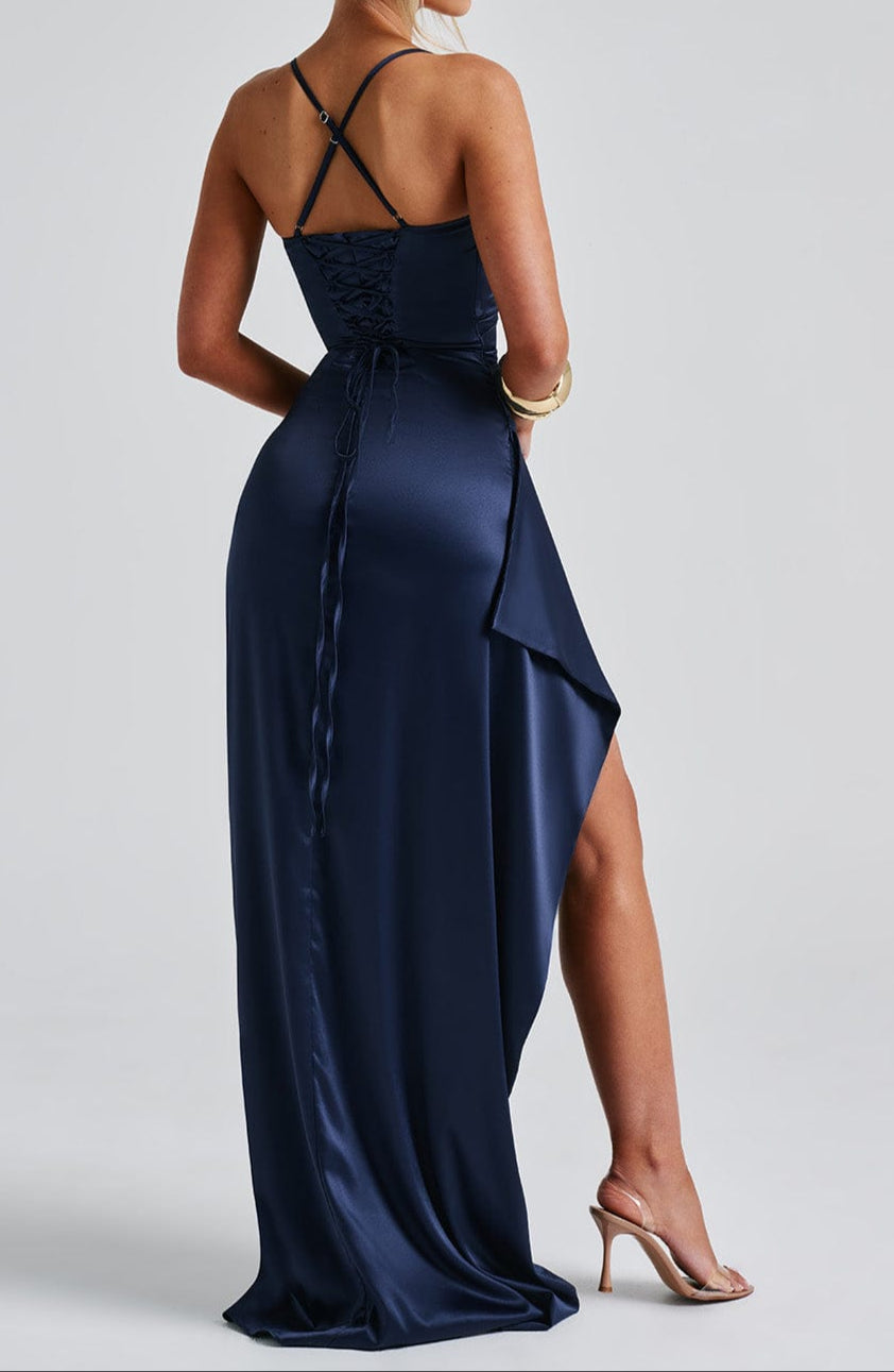 Ladies' Maxi Dress with Slit and Spaghetti Straps
