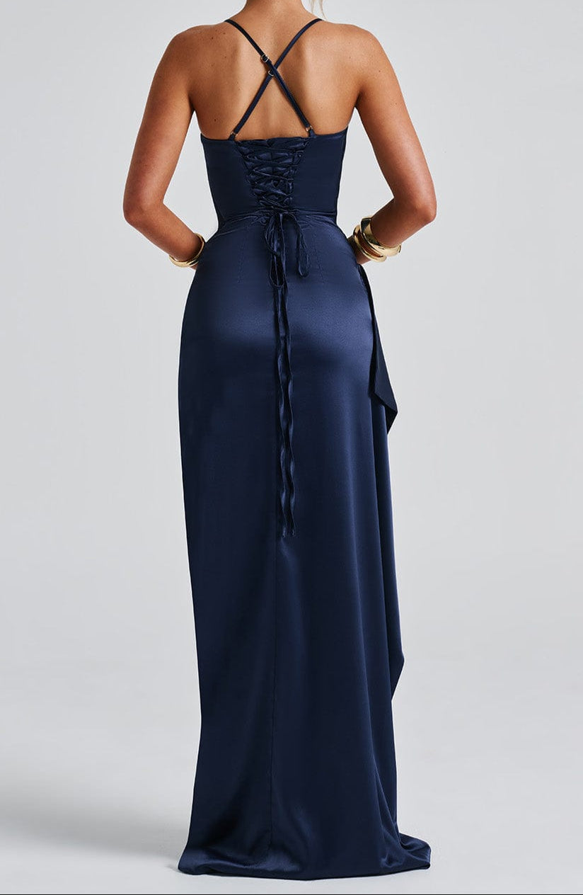 Ladies' Maxi Dress with Slit and Spaghetti Straps