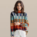 Aoife – Patchwork Cashmere Roll-Neck Jumper