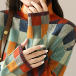 Aoife – Patchwork Cashmere Roll-Neck Jumper