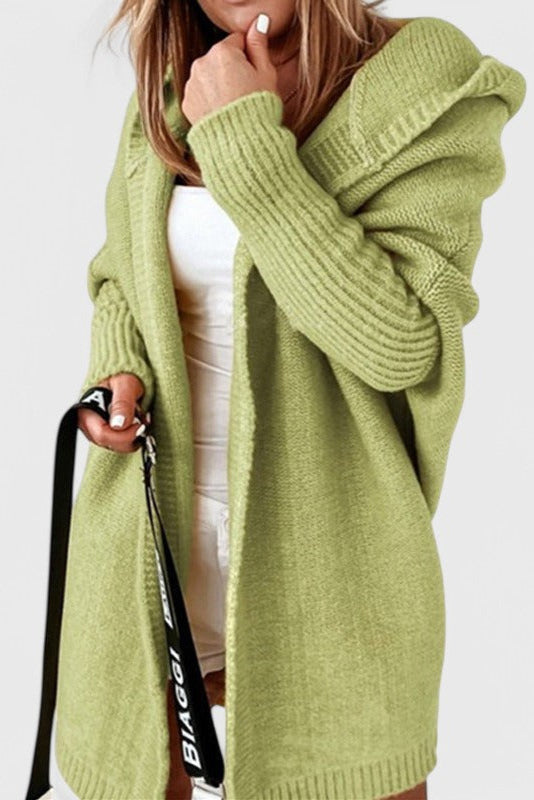 Oversized Hooded Knit Cardigan