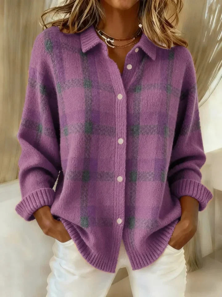 Anny | Checked Knit Sweater For Women