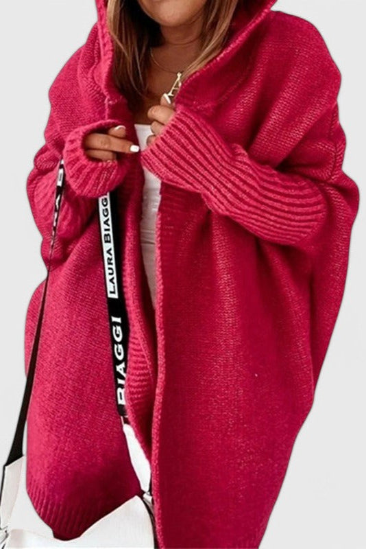 Oversized Hooded Knit Cardigan