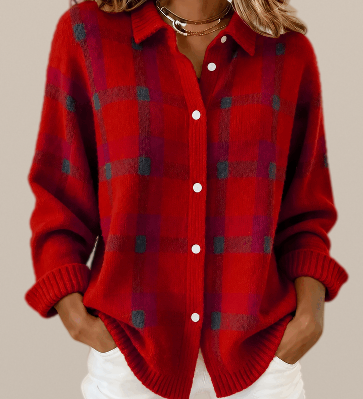 Bethan – Checked Knit Jumper