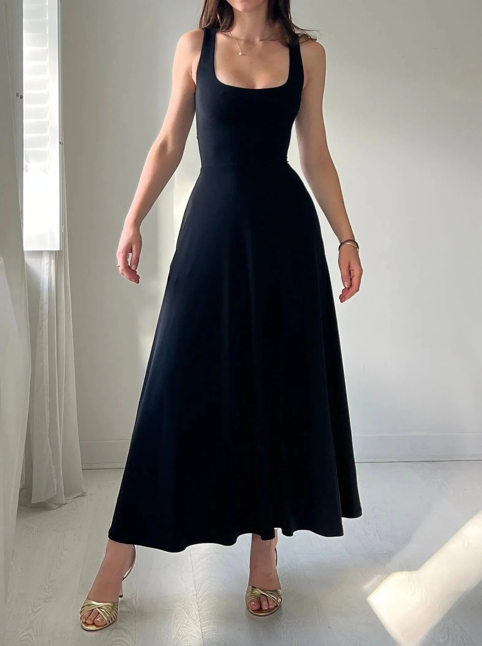 Women's Sleeveless A-Line Midi Dress