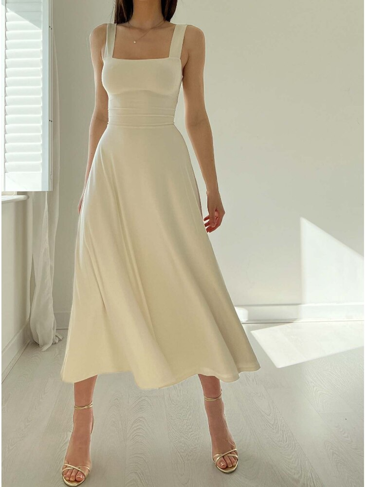 Women's Sleeveless A-Line Midi Dress