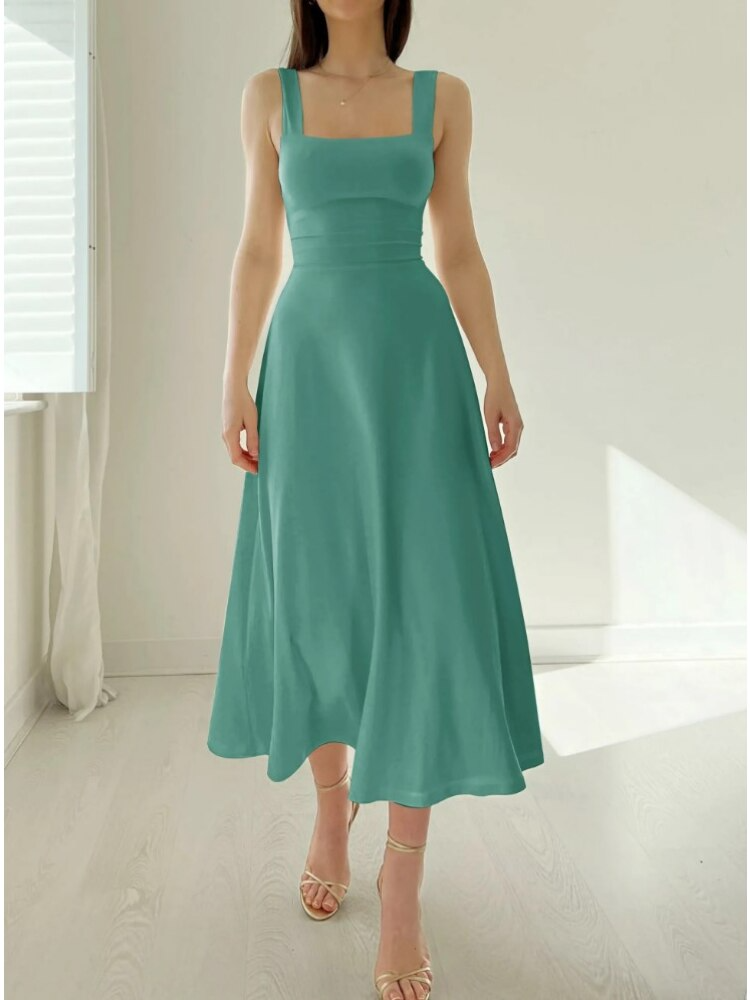 Women's Sleeveless A-Line Midi Dress