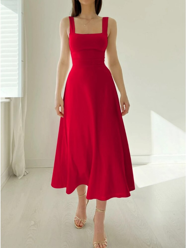 Women's Sleeveless A-Line Midi Dress