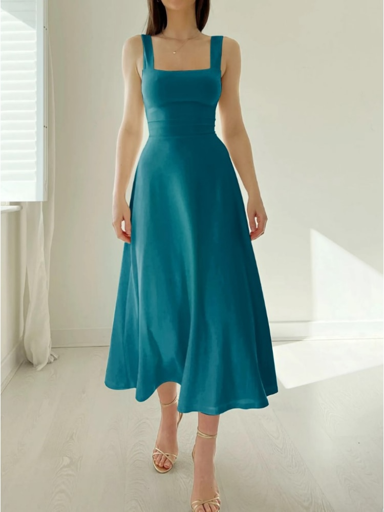 Women's Sleeveless A-Line Midi Dress