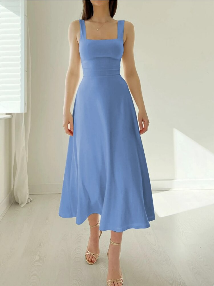 Women's Sleeveless A-Line Midi Dress