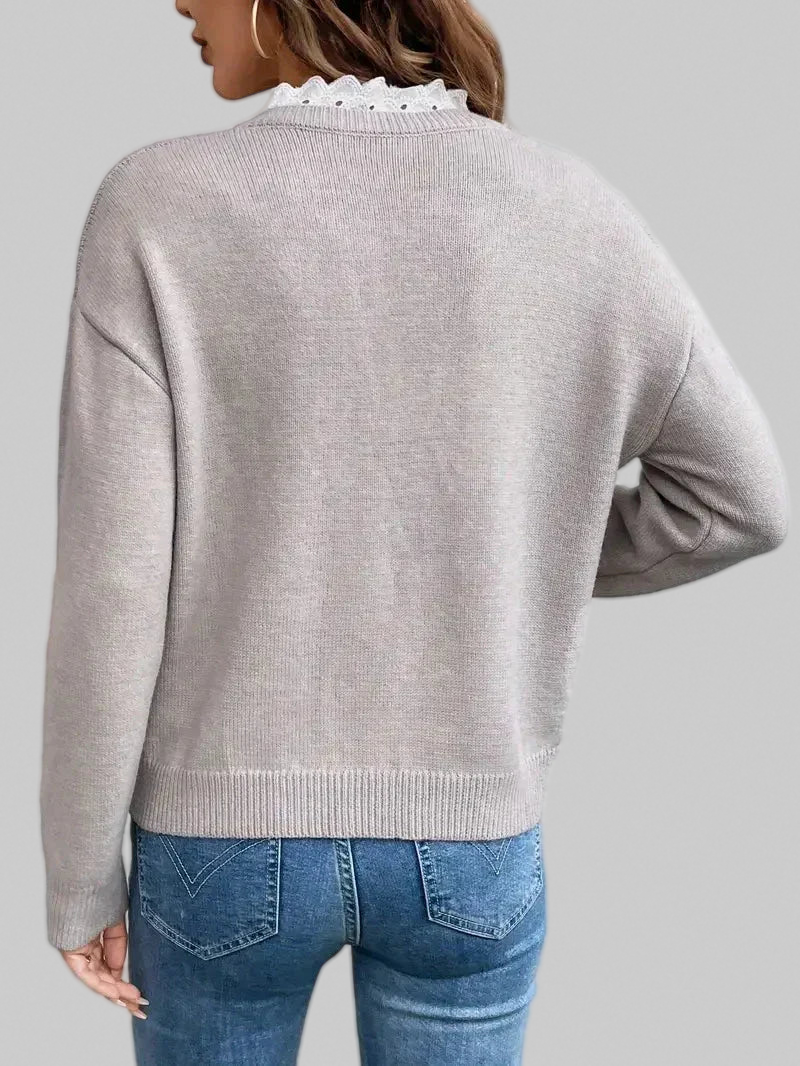 Carissa – Lace-Collar Knitted Jumper