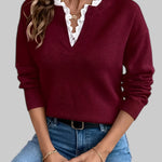 Carissa – Lace-Collar Knitted Jumper