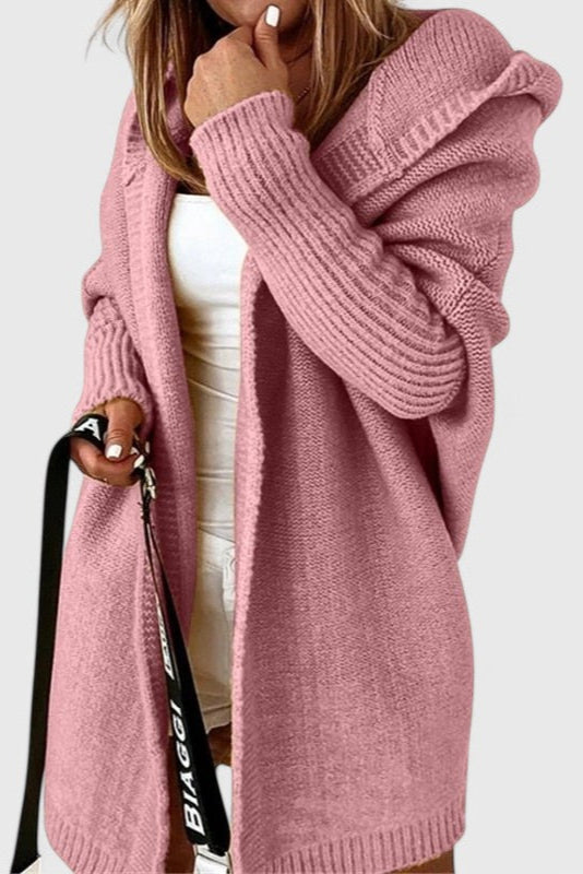 Oversized Hooded Knit Cardigan