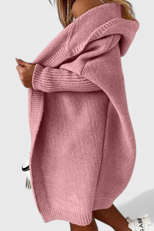 Oversized Hooded Knit Cardigan