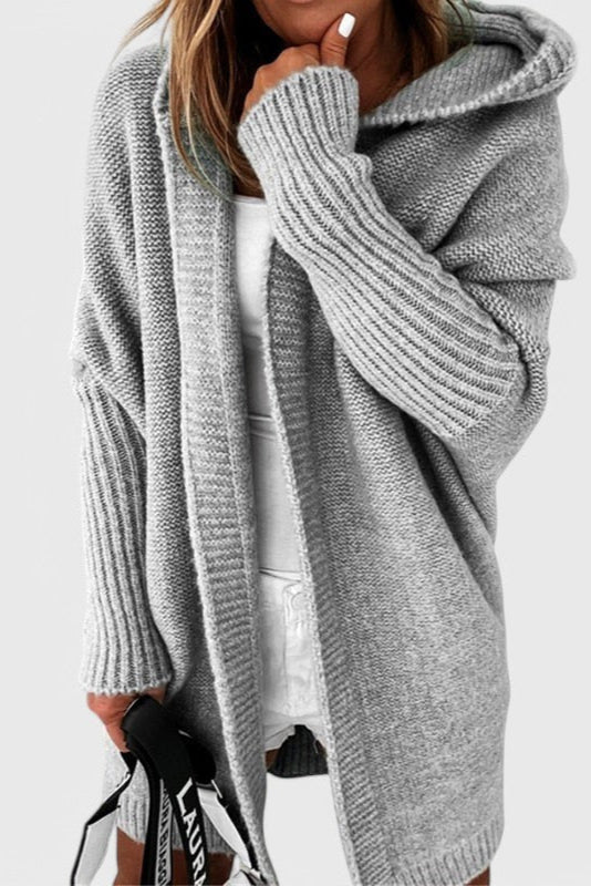 Oversized Hooded Knit Cardigan