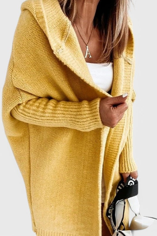 Oversized Hooded Knit Cardigan