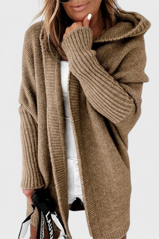 Oversized Hooded Knit Cardigan