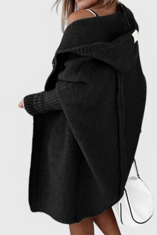 Oversized Hooded Knit Cardigan