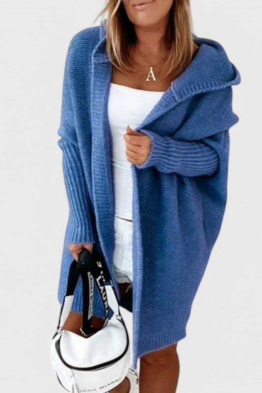 Oversized Hooded Knit Cardigan