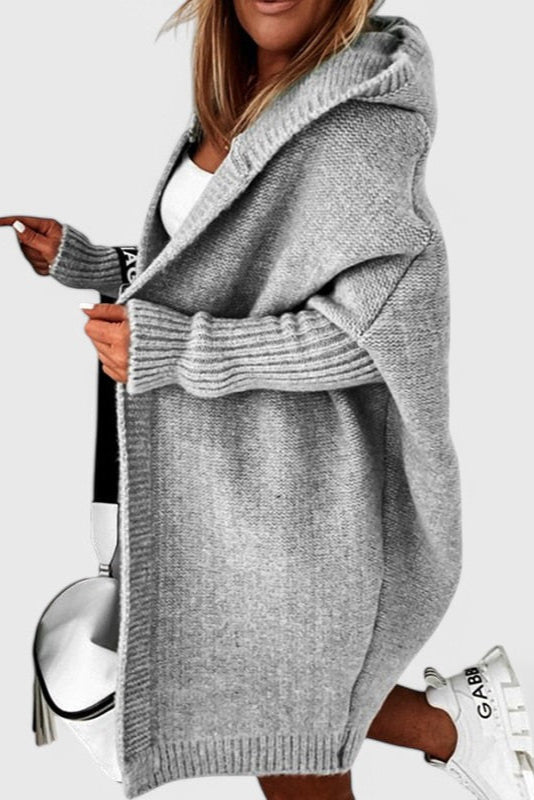Oversized Hooded Knit Cardigan