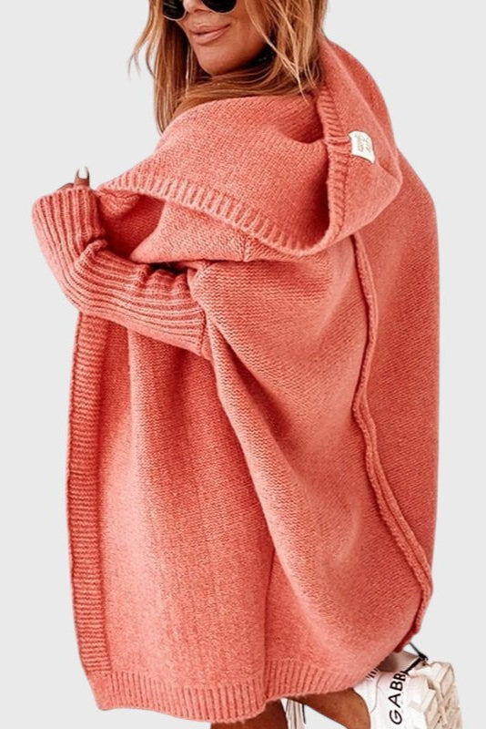 Oversized Hooded Knit Cardigan