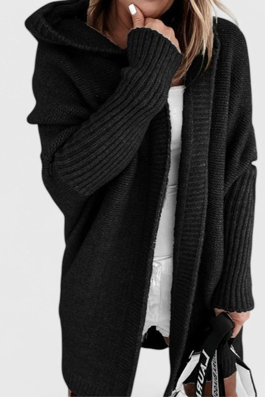 Oversized Hooded Knit Cardigan