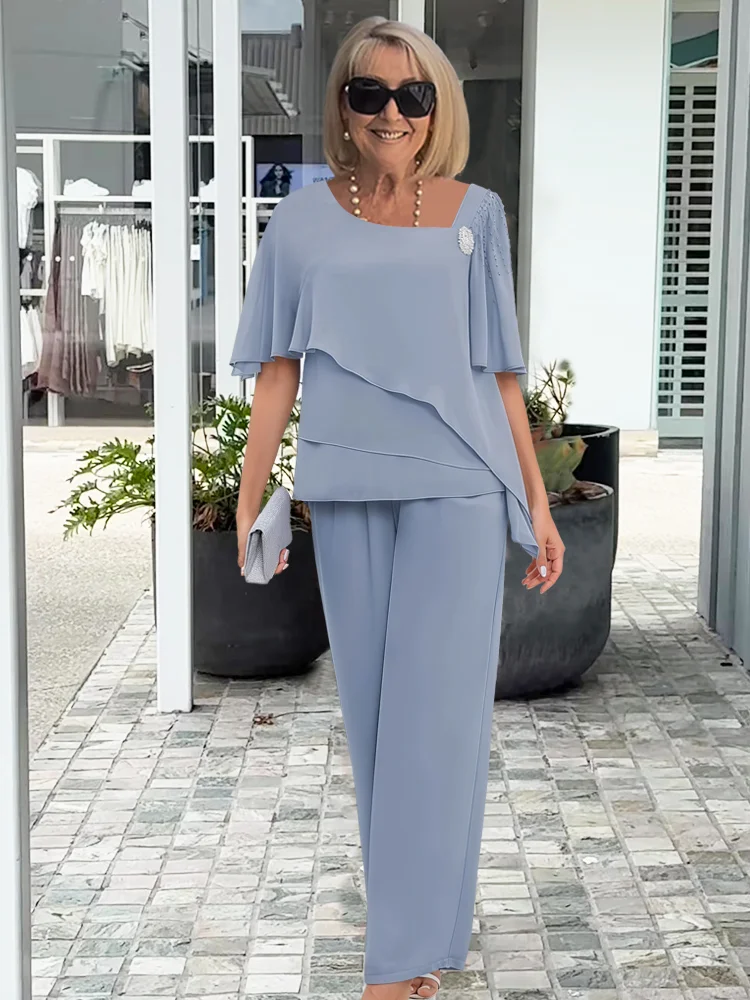 ELEGANT CHIFFON TROUSER SET FOR WOMEN