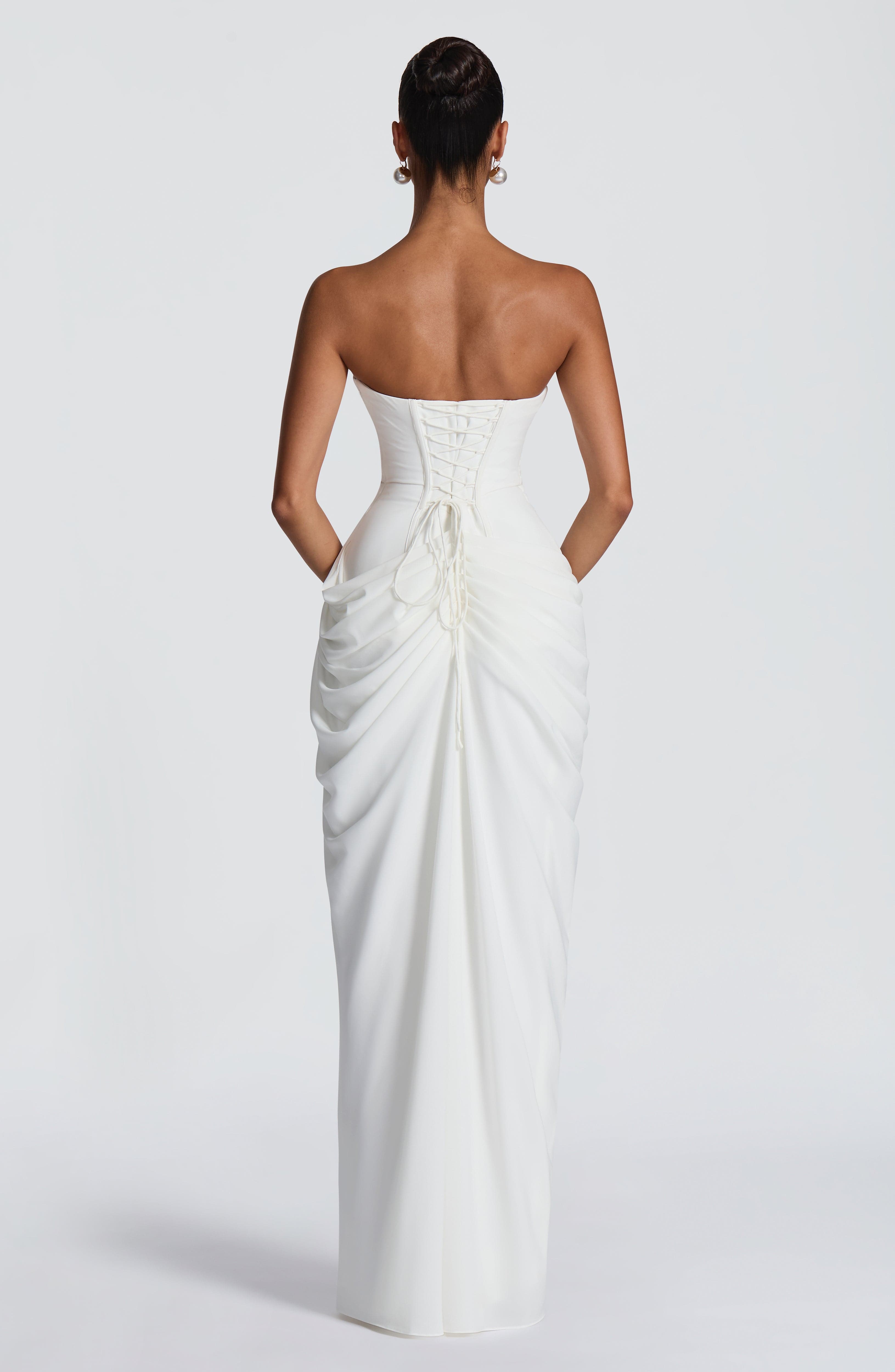 HANNAH | Elegant Maxi Dress with Draping and High Slit