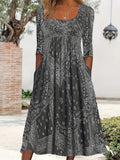 ELOWEN | MIDI DRESS WITH LONG SLEEVES CASUAL
