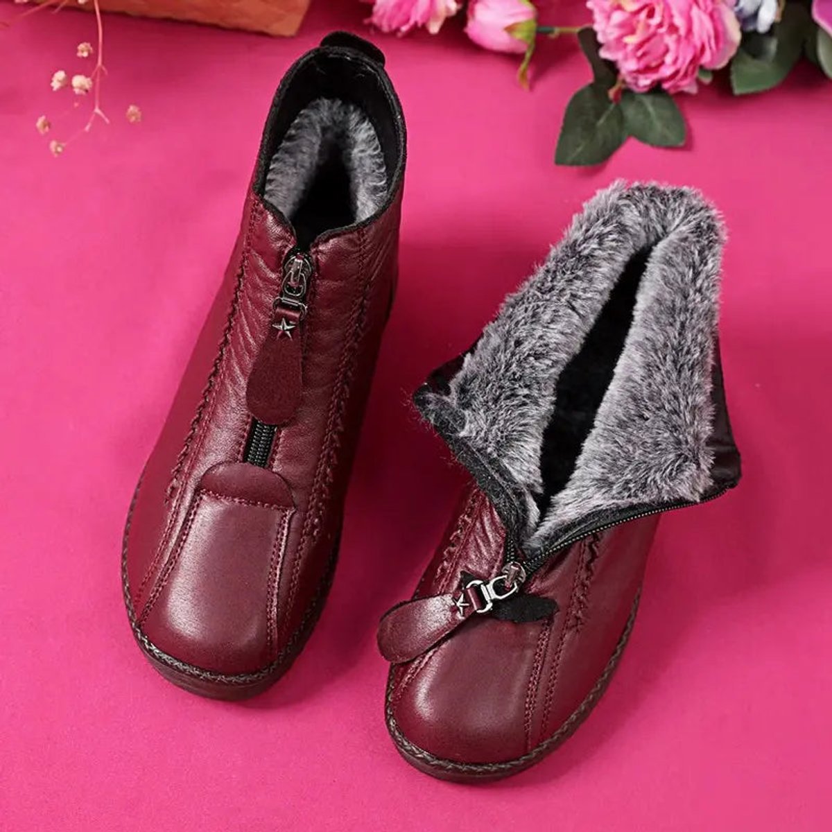 Frieda | Women's Insulated Non-Slip Zip Ankle Boots