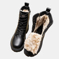 Leonie | Women's Lined Lace-Up Ankle Boots in Faux Leather with Zip