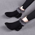 Luisa | Women's Insulated Suede Ankle Boots with Faux Fur Trim