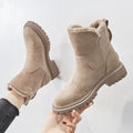 Greta | Women's Insulated Suede Slip-On Ankle Boots with Platform Sole