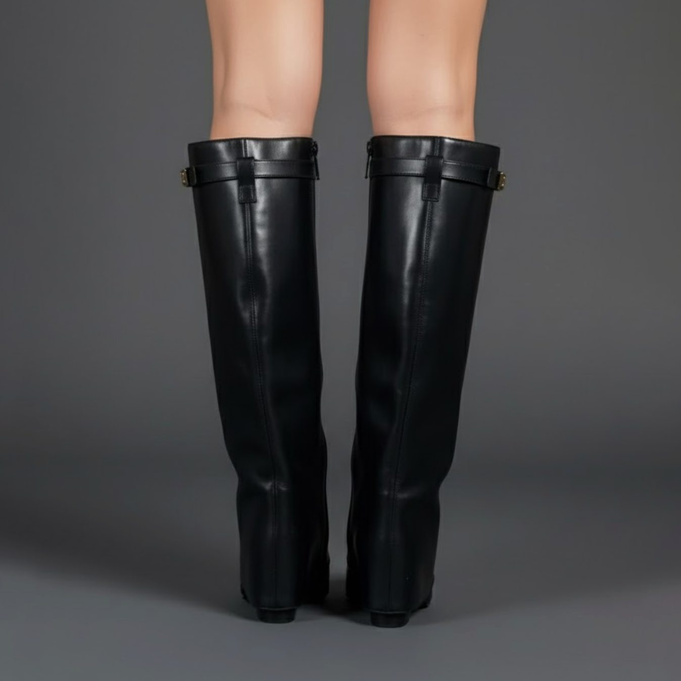 Nora | Women's Over-the-Knee Boots with Buckle, Pointed Block Heel, Suede