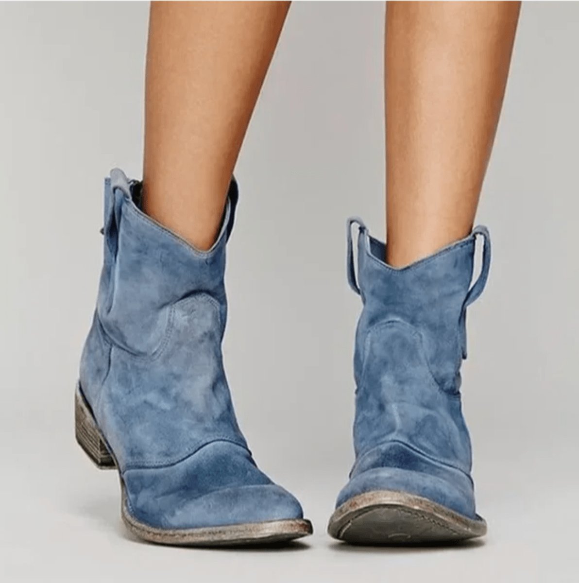Charlotte | Women's Western Ankle Boots Suede Knee-High Boots Flat Heel