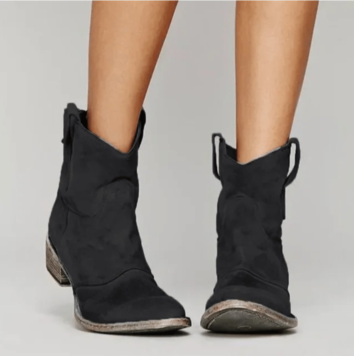 Charlotte | Women's Western Ankle Boots Suede Knee-High Boots Flat Heel