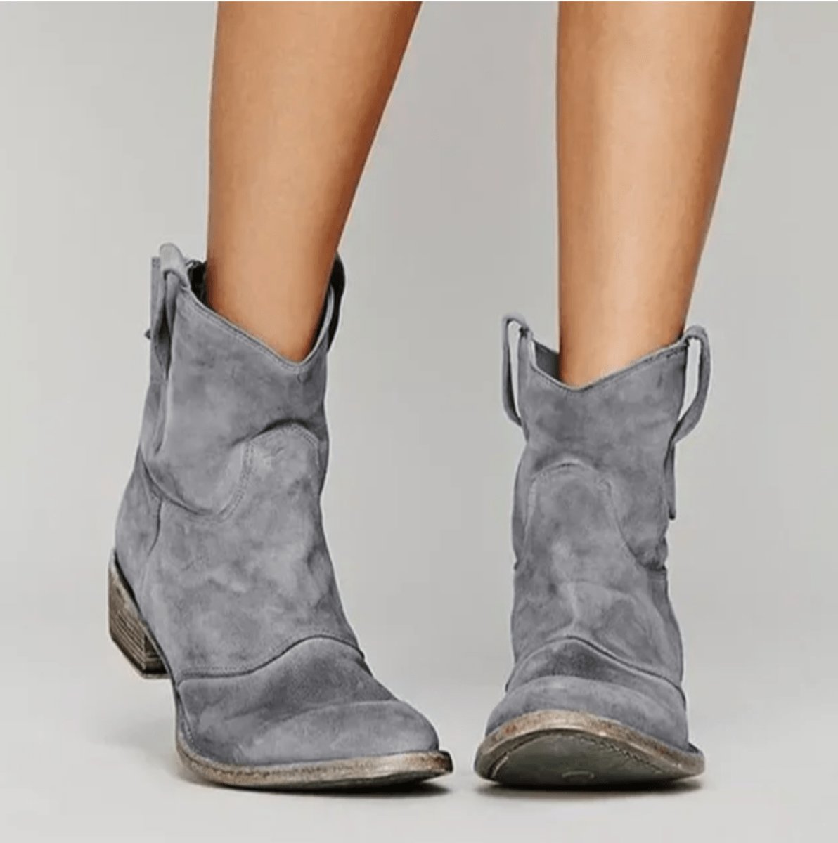 Charlotte | Women's Western Ankle Boots Suede Knee-High Boots Flat Heel