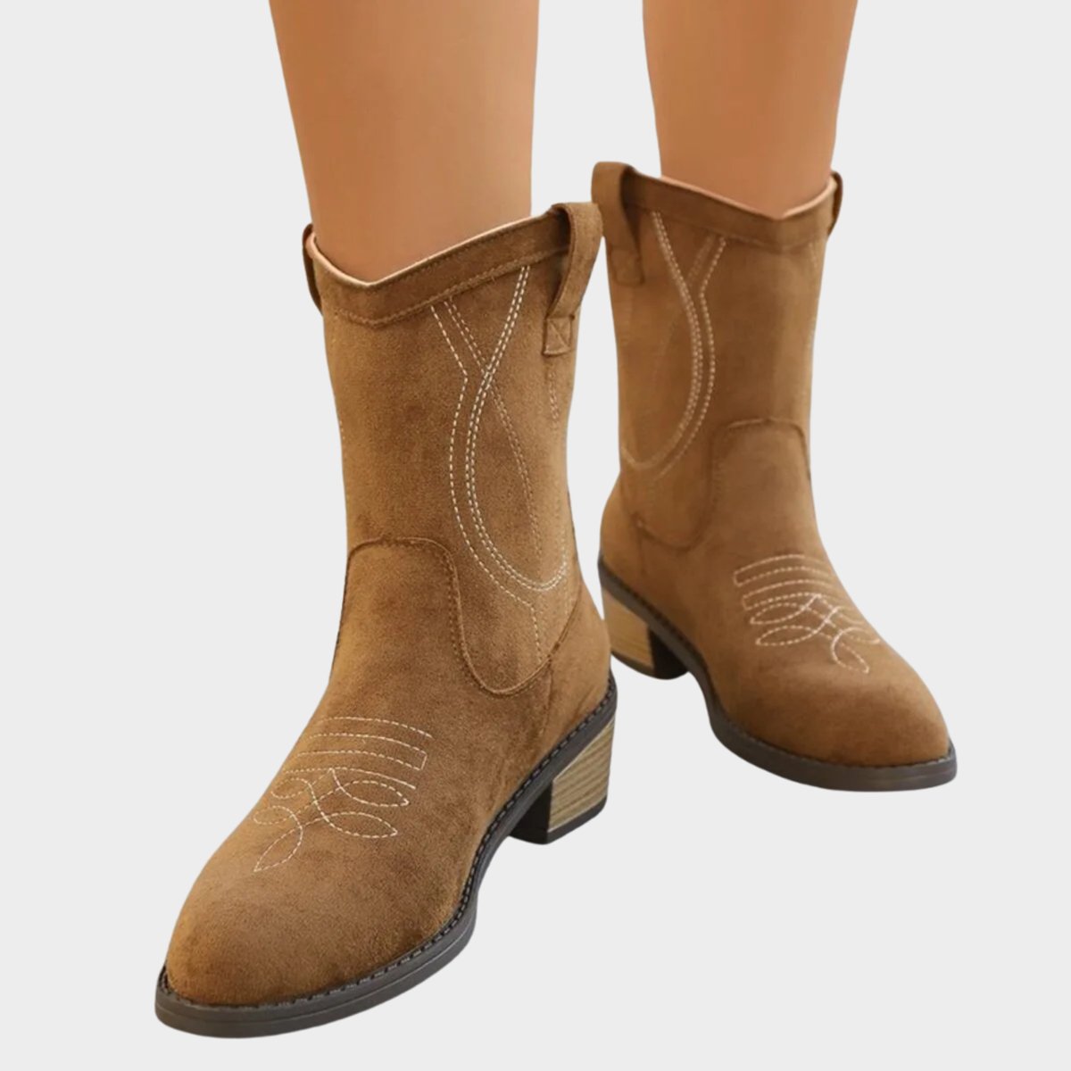 Elisabeth | Women's Western Cowboy Ankle Boots with Stitching Details