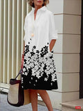Women's A-Line Midi Dress with Buttons