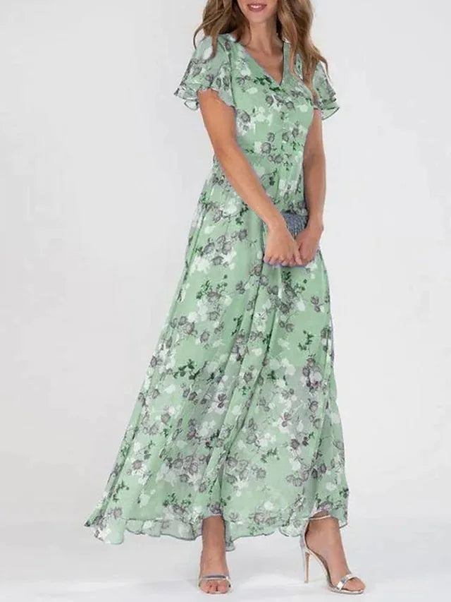 Ladies Floral A-Line Maxi Dress