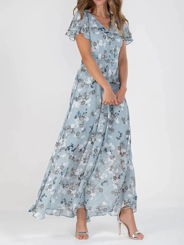 Ladies Floral A-Line Maxi Dress