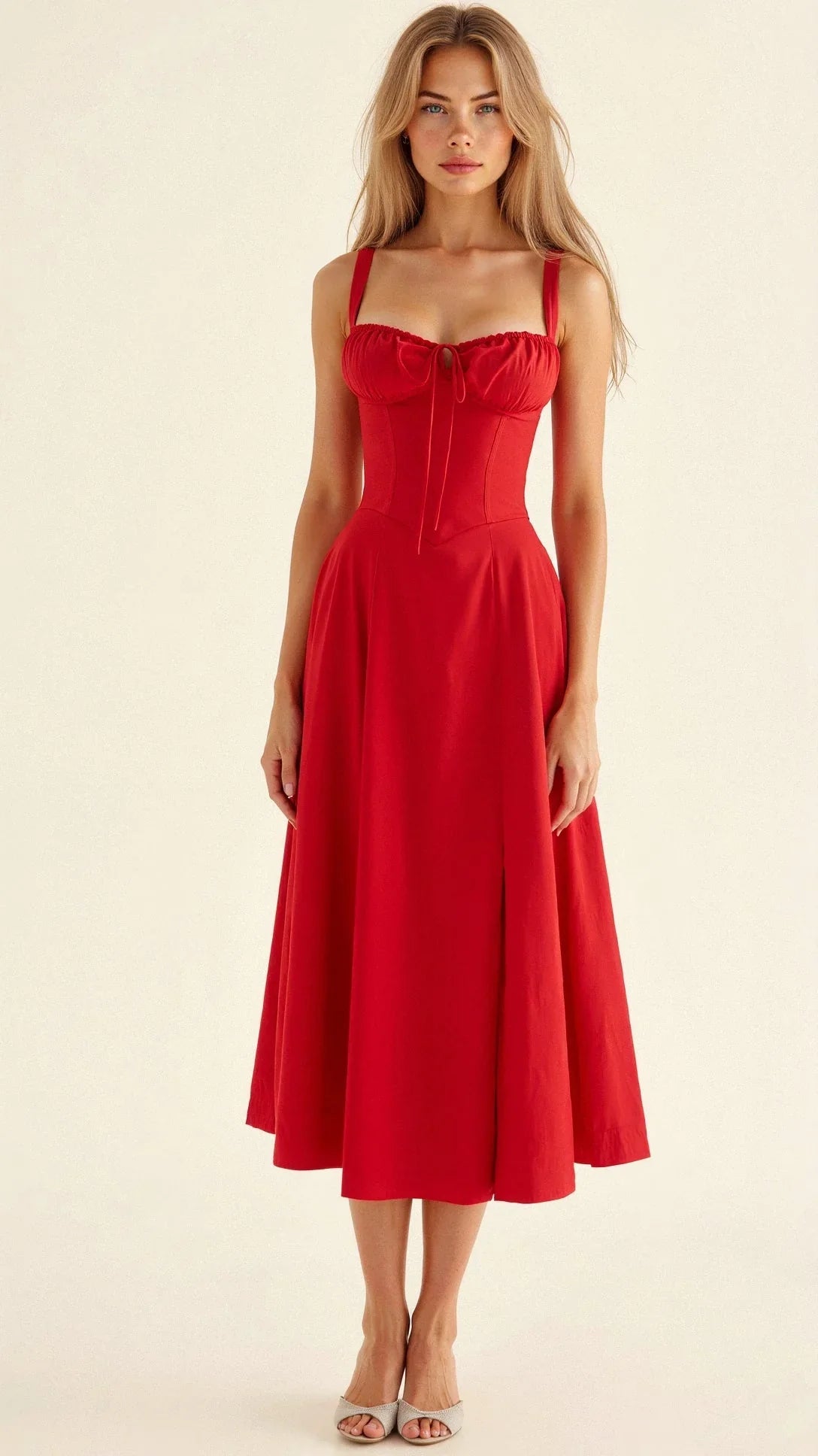 Ladies Floral A-Line Midi Dress