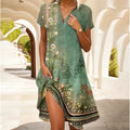 Ladies Floral Shirt Mini Dress