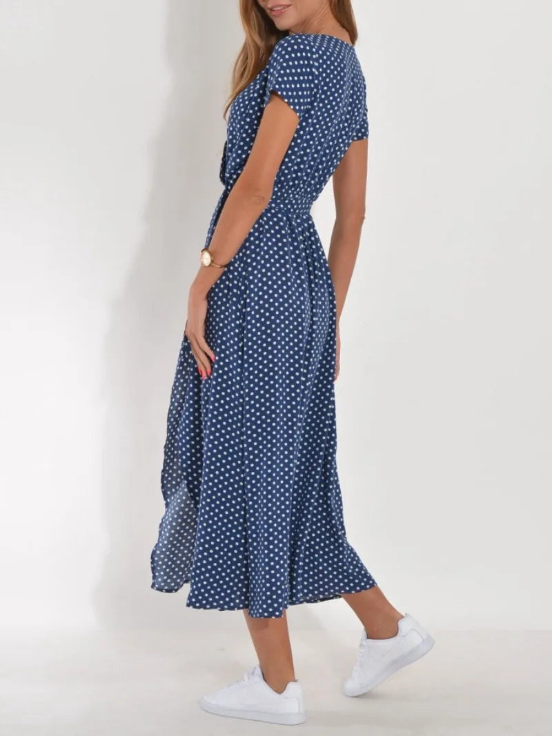 Ladies Floral Wrap Midi Dress