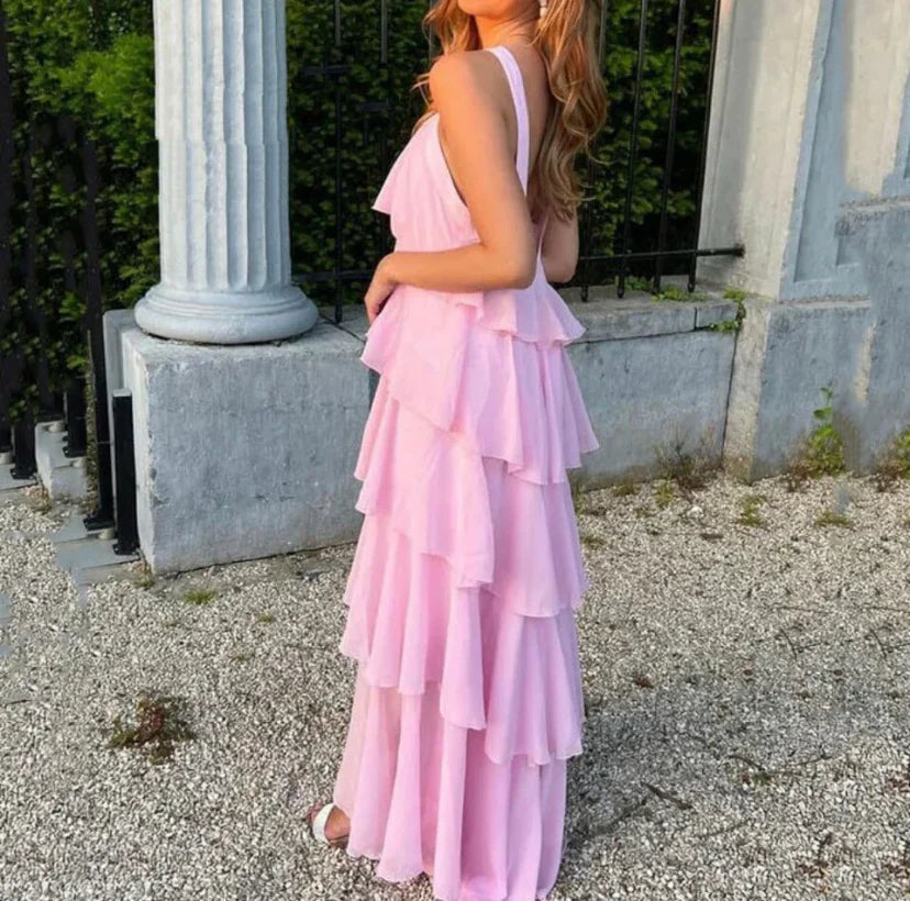 Ladies Layered A-Line Maxi Dress