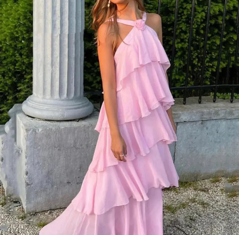 Ladies Layered A-Line Maxi Dress