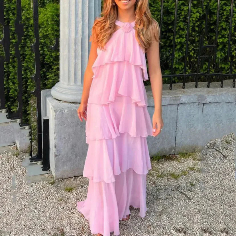 Ladies Layered A-Line Maxi Dress
