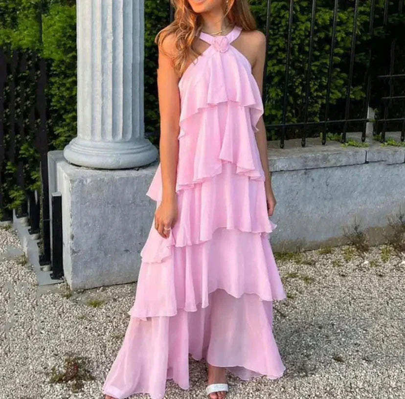 Ladies Layered A-Line Maxi Dress
