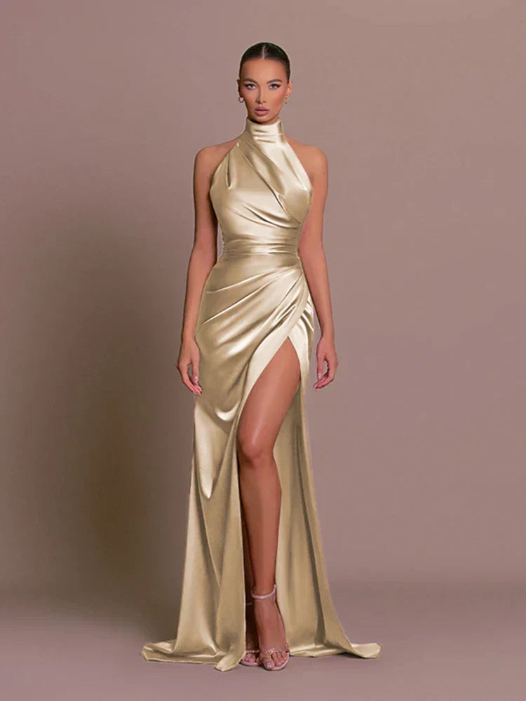 Ladies' Maxi Dress with Split and Wrap