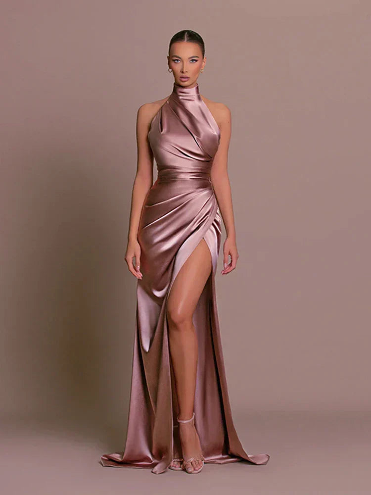 Ladies' Maxi Dress with Split and Wrap